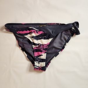 Under Armour Womens Bikini Swim Bottoms Gray White Pink Watercolor Size Small L